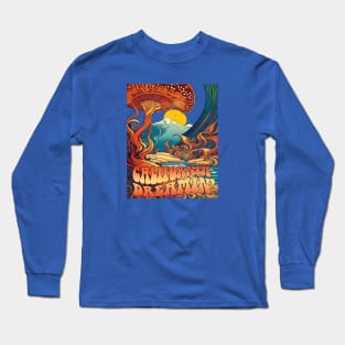 Retro 70's California Mushroom Landscape Long Sleeve T-Shirt